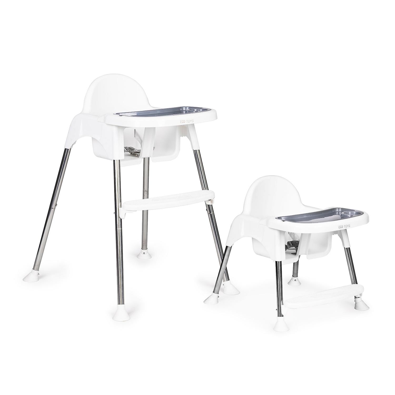 2-in-1 Fütterungsstuhl, Tablett, Gurte ECOTOYS