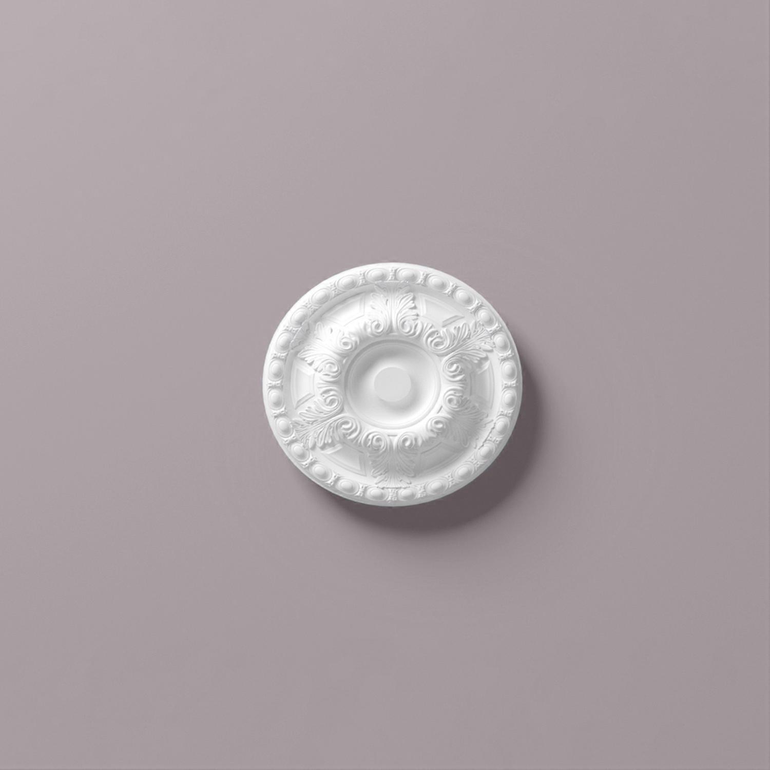 NMC 1 x Ceiling rose R-8 ARSTYL Ø 49,5 cm x 5,5 cm white Rigid polyurethane foam pre-primed lightweight, sturdy, dimensionally stable