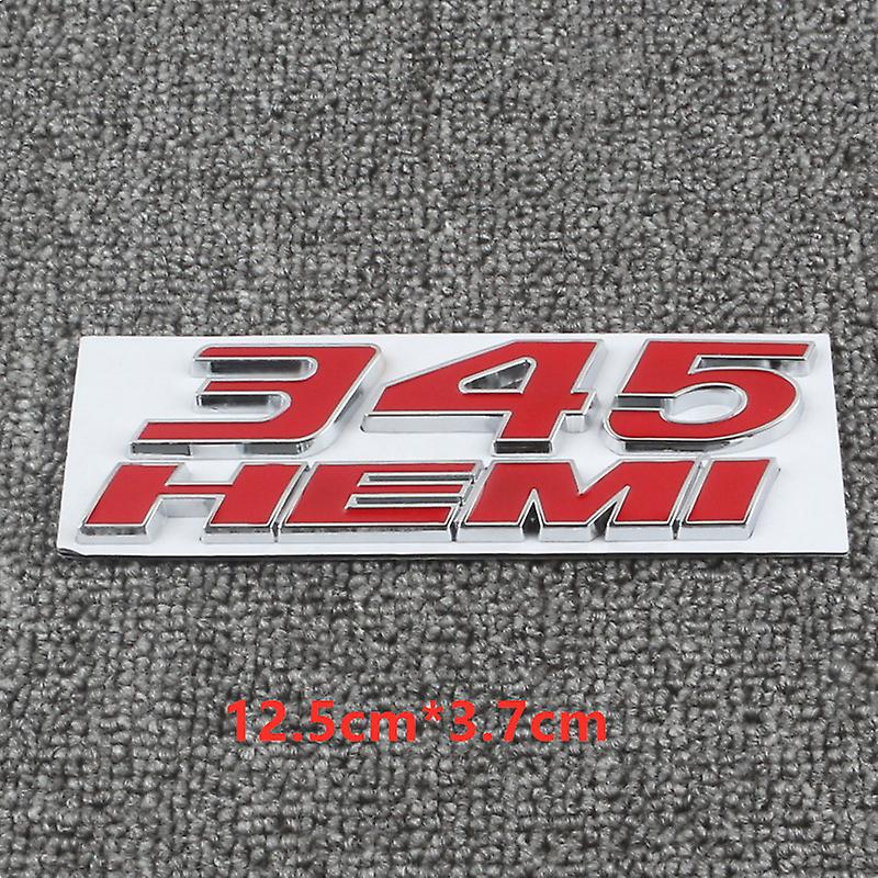 OVERLAND SPY Gloss Black 345 Badge Emblem Set For MOPAR HEMI Charger Challenger - Matte Black Trim
