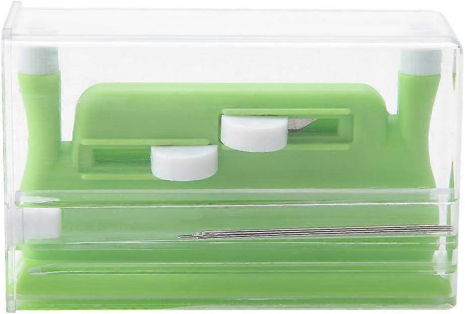 Desk Needle Threader, Automatic Double Needle Hand Threader Hand Threader Green Double Hole Needle Threader Insertion Tool for Sewing Machine DIY
