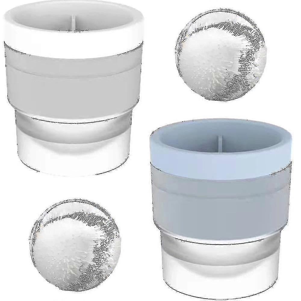 Ice Ball Molds, Round Ice Spheres. Stackable Slow Melting Round Ice Cube Maker For Whiskey