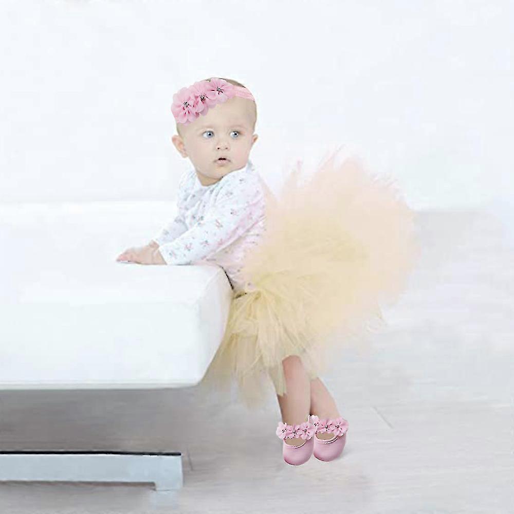 Spring and Autumn Baby Girl Fashion Lace Trim Decorated Toddler Soft-Sole Anti-slip Walking Shoes