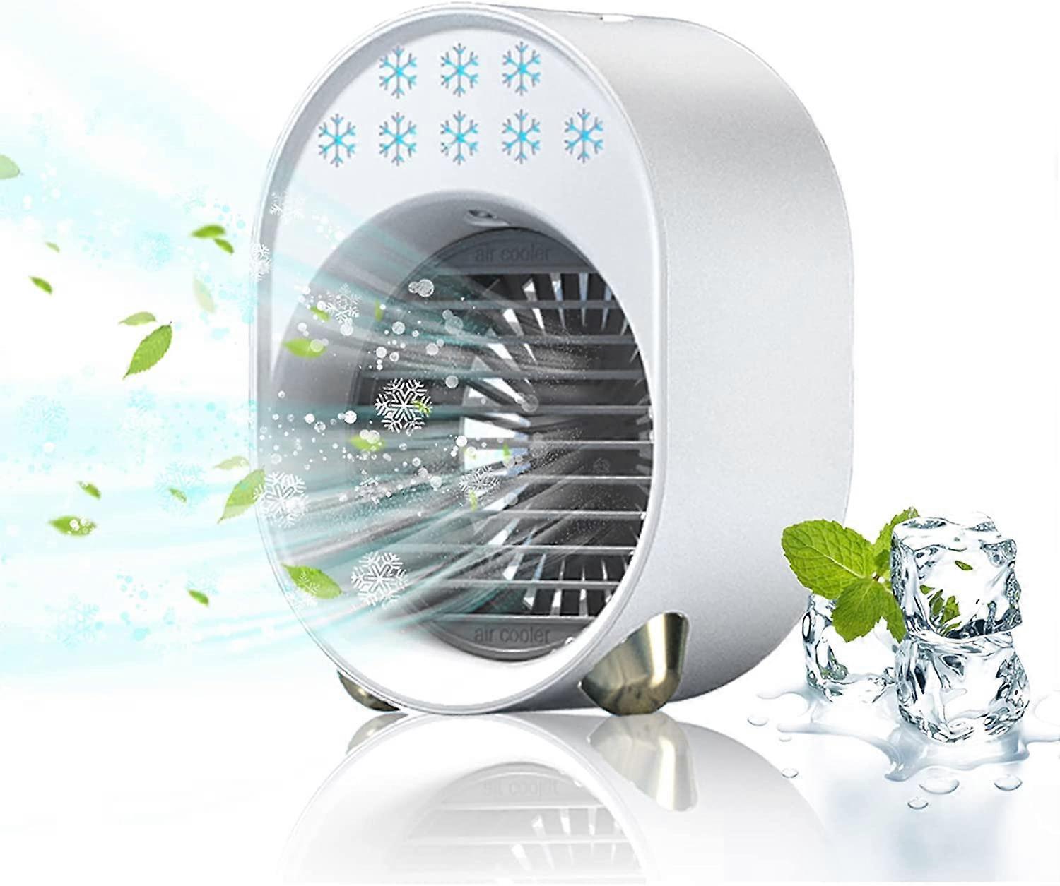 Mini bärbar luftkonditionering, tyst sovrumsfläkt, vit