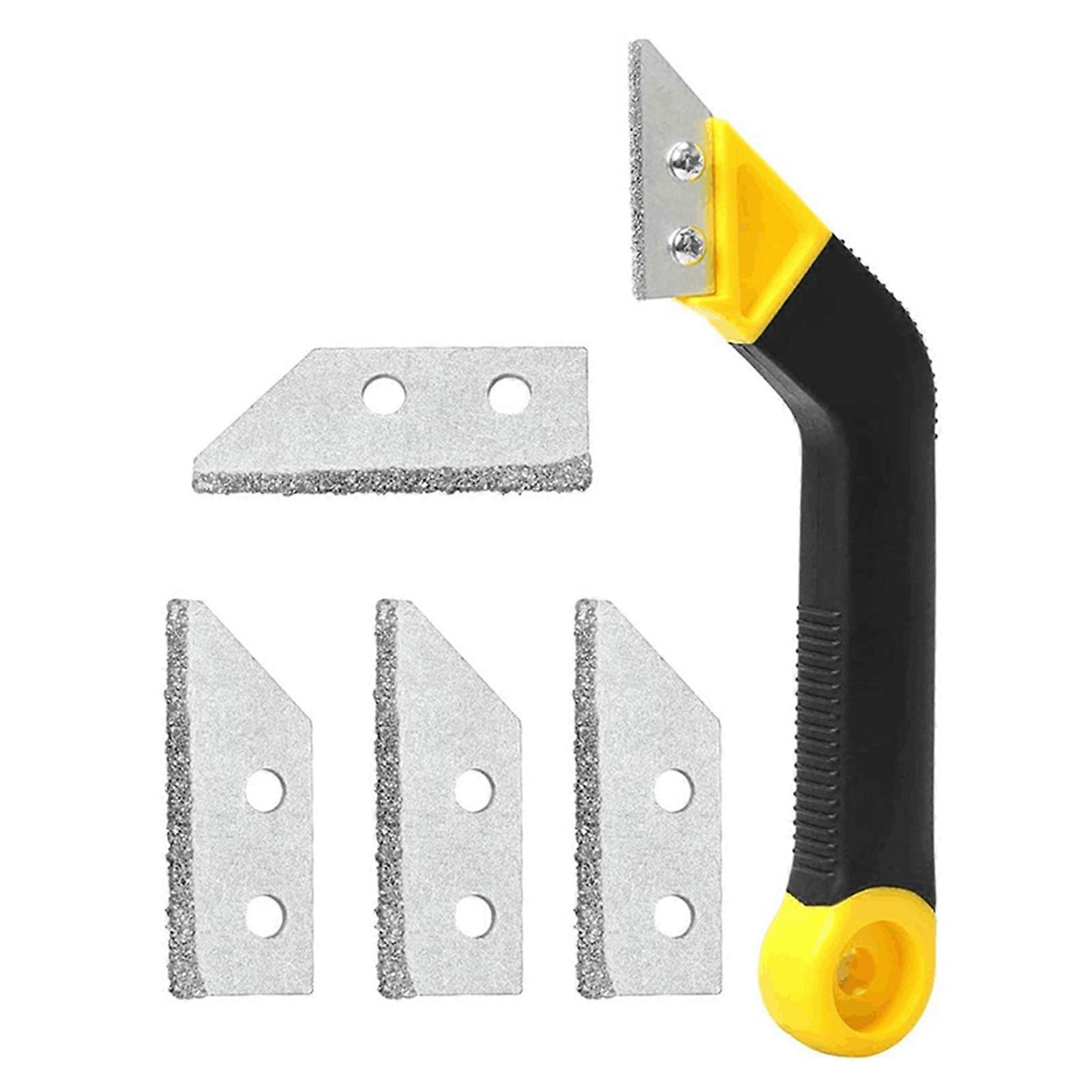6PCS/Set Tile Grout Saw Grout Removal Tool Angled-Design Grout Hand Saw with 5 Diamond Surface
