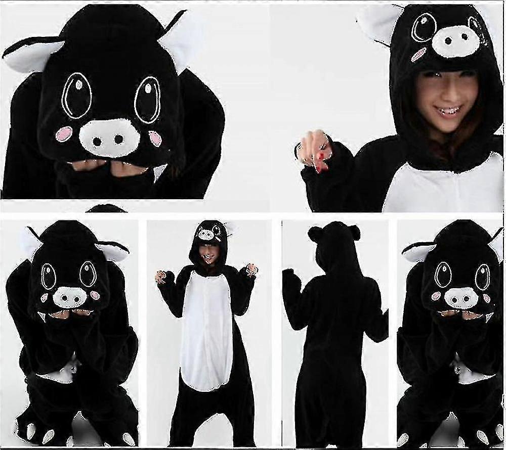 Hayvan Onesie Kadın Flanel Pijama Seti Yetişkin Unisex Erkekler Cadılar Bayramı Domuz Cosplay Kostüm Çift
