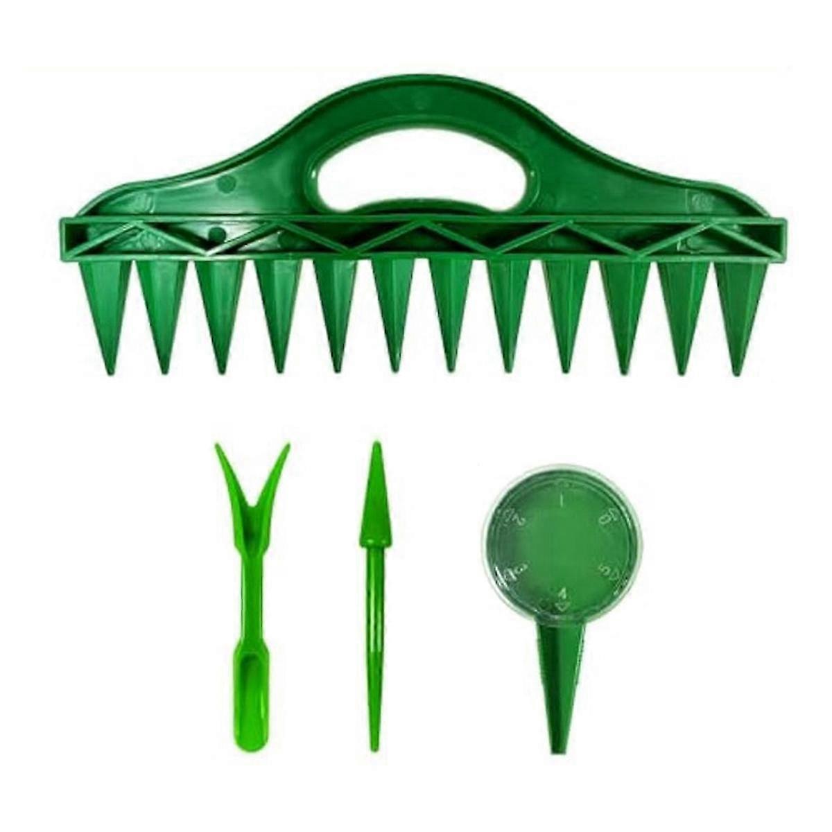 4pcs Sowing Seeds Dispenser Set,12 Holes Seed-in Soil Planter+Hand Seed Dispensers+ Seedling Remove