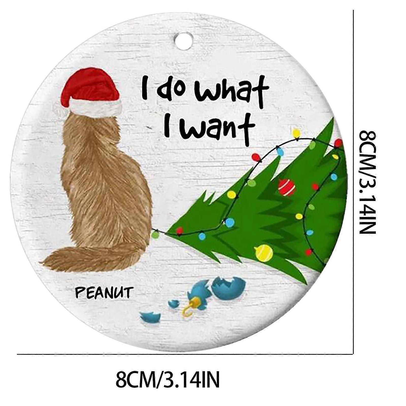personalized cat lovers decorate round christmas ornaments