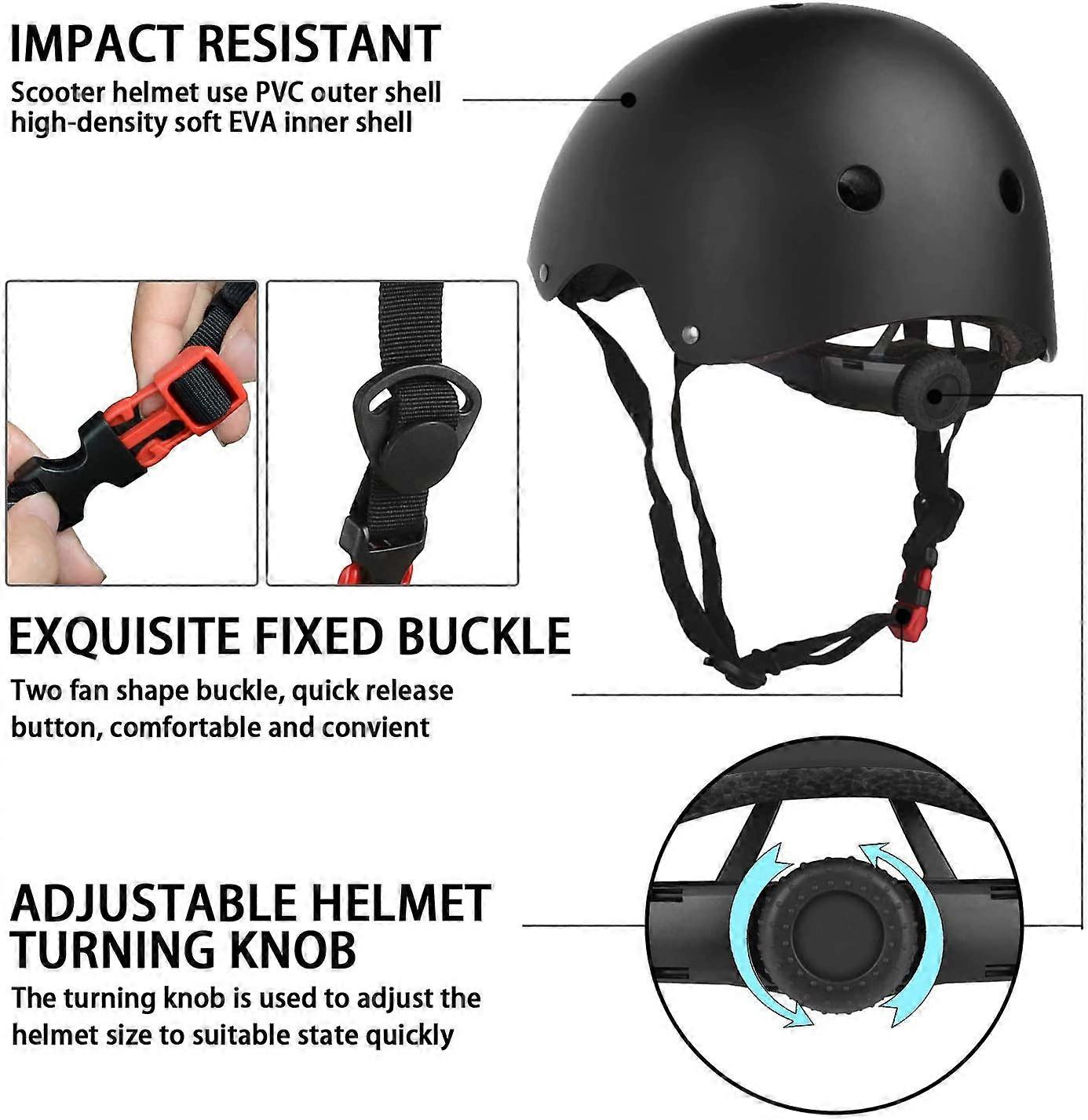 Kids Bike Helmet and Pads Set 7pcs Adjustable Kids Skate Helmet