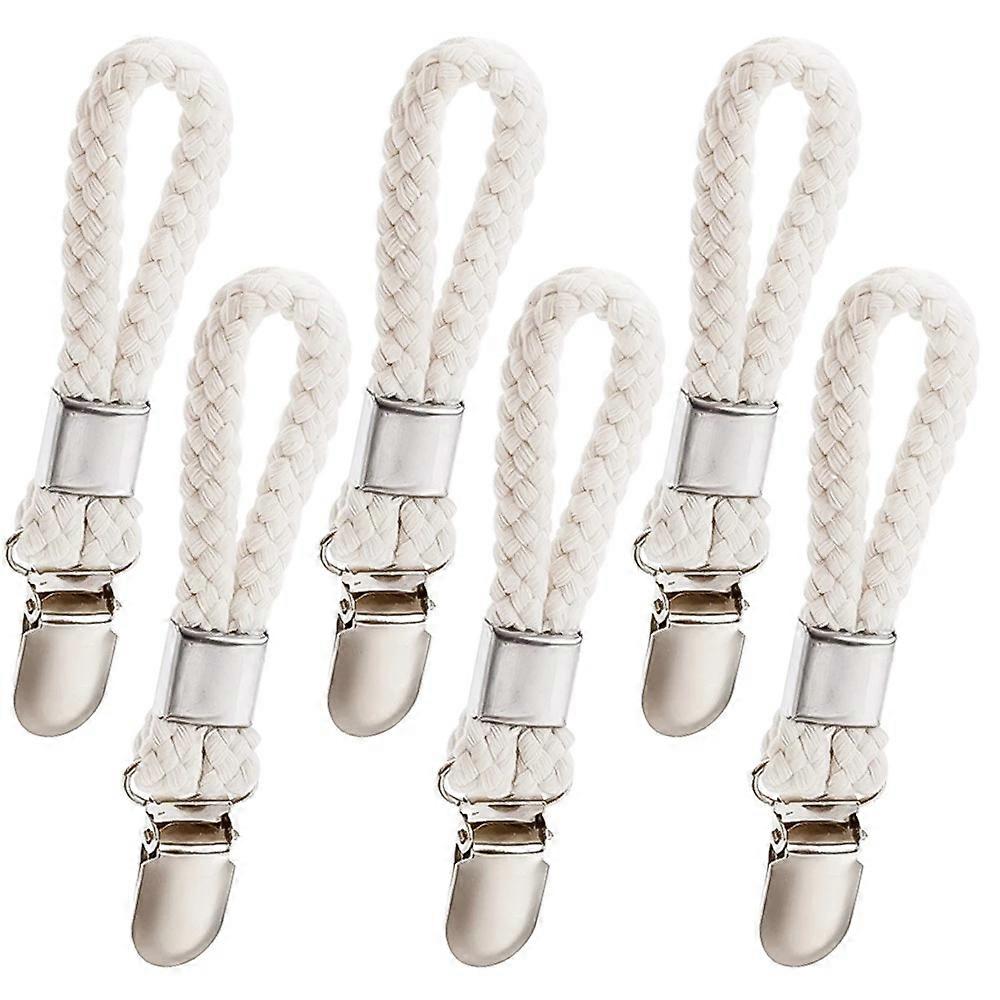 Towel Clips, Metal Tea Towel Hooks with Woven Cotton, Sturdy Hanging Clips Tea Towel Holders, Storage Clips for Hanging Clothes, Tea Towel/Beach Towel
