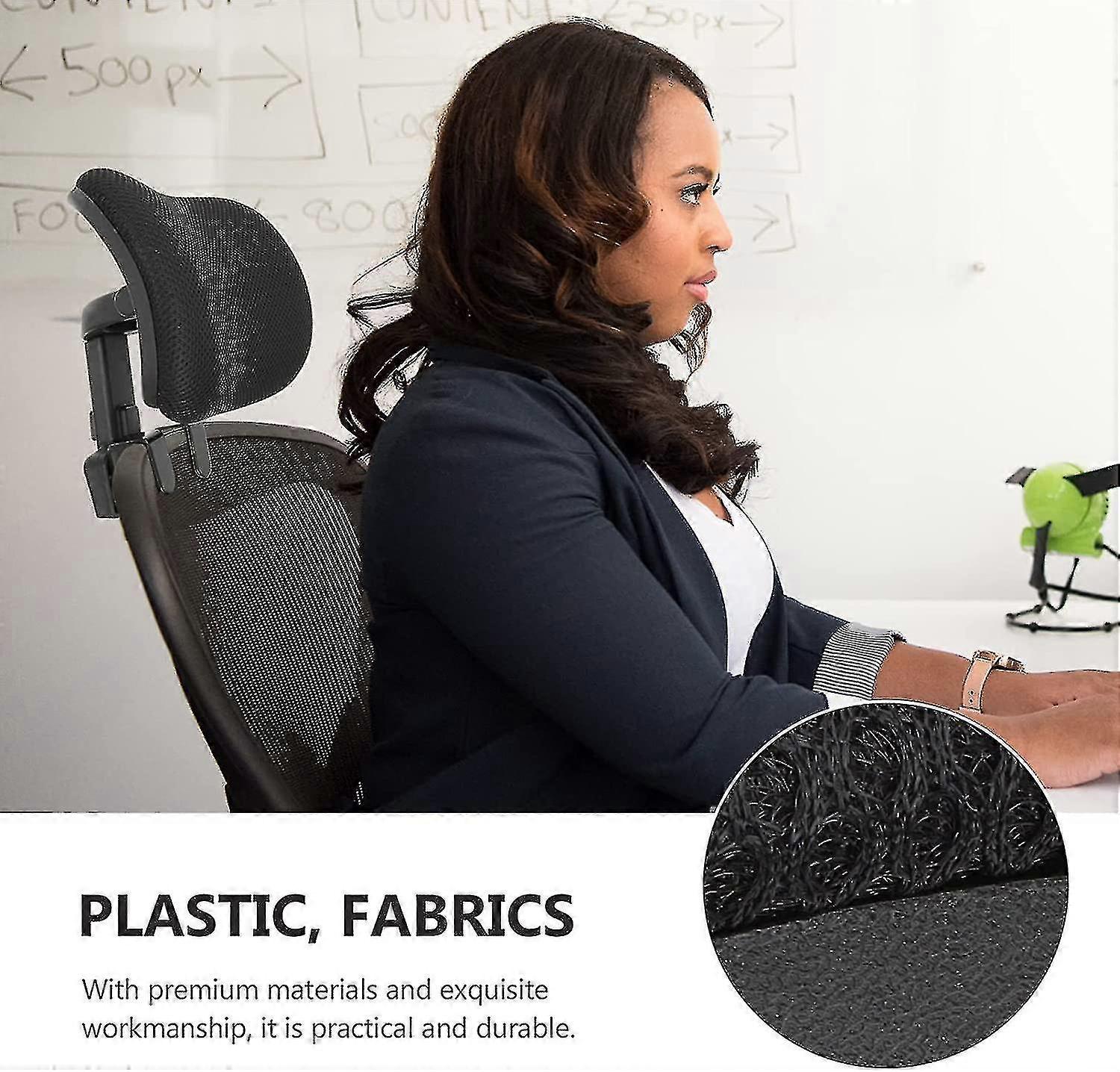 Office Chair Headrest Attachment Universal Head Support Cushion Upholstered Adjustable Height Angle-In stock
