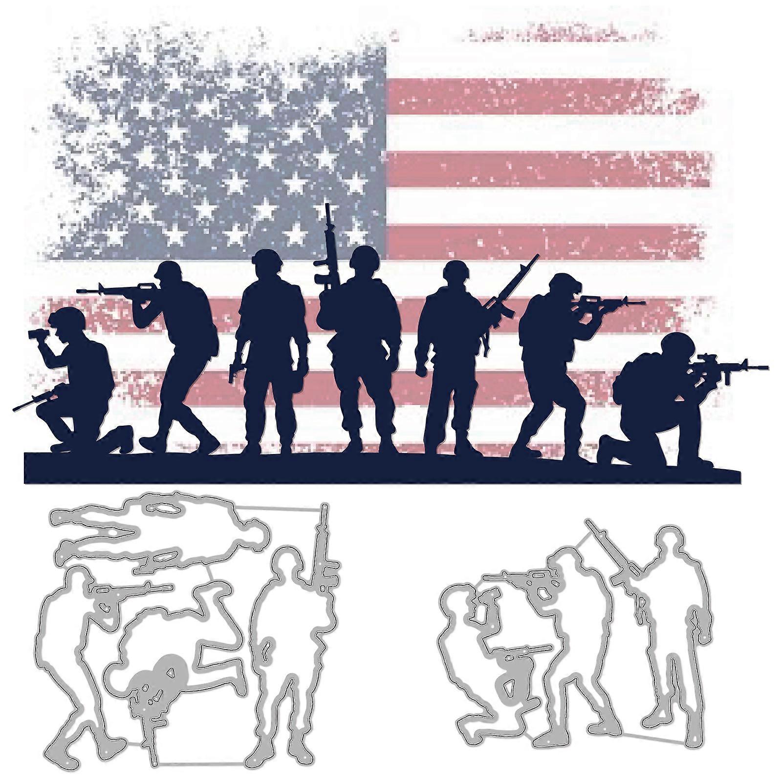 Soldiers Pattern Decoration Template Reusable carbon steel Stencil
