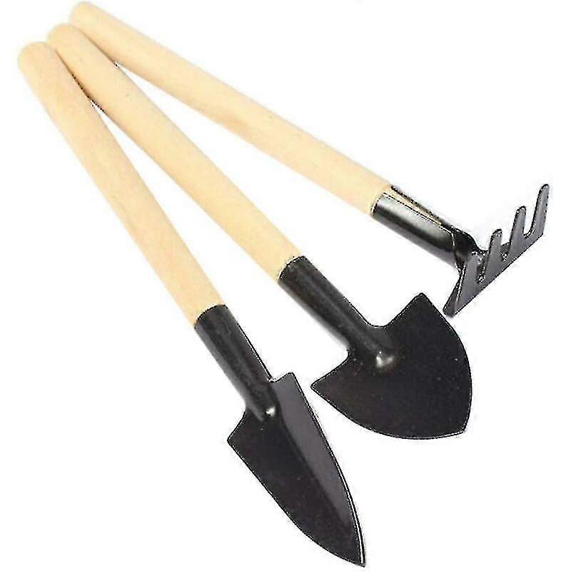 3 Piece Mini Garden Tools Set - Rake, Trowel Shovel