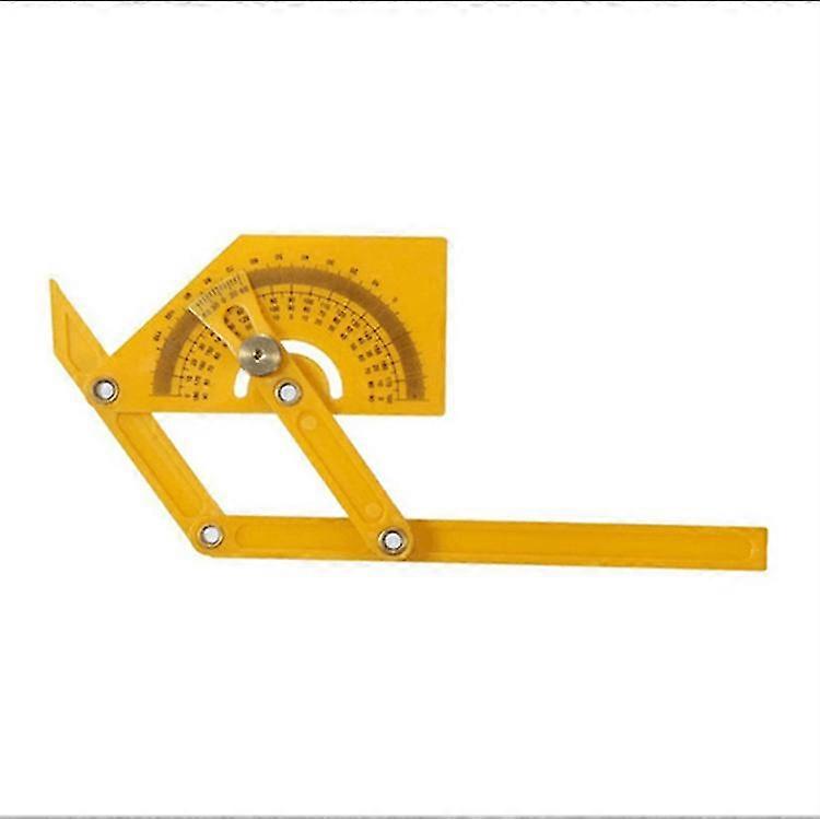 Template Tool Angle Meter Measuring Arm Feet Size Plate Tool Angle Of 180 Degrees Carpentry Ruler(1piece, Yellow)