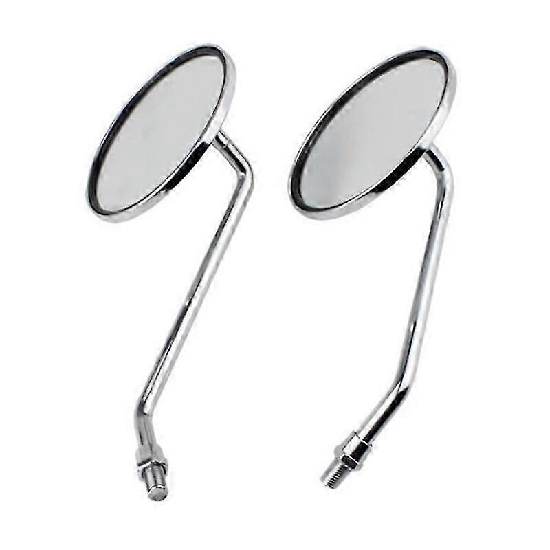 2PCS Motorcycle Mirrors Round Stock Style Long Stem 8mm Handlebar Mirrors for / / / Type