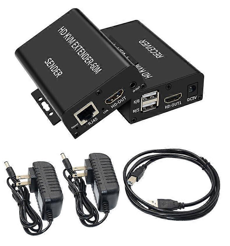 Ethernet Cable Conversor Hdmi Cat6 HD 60m USB HDMI KVM Extender