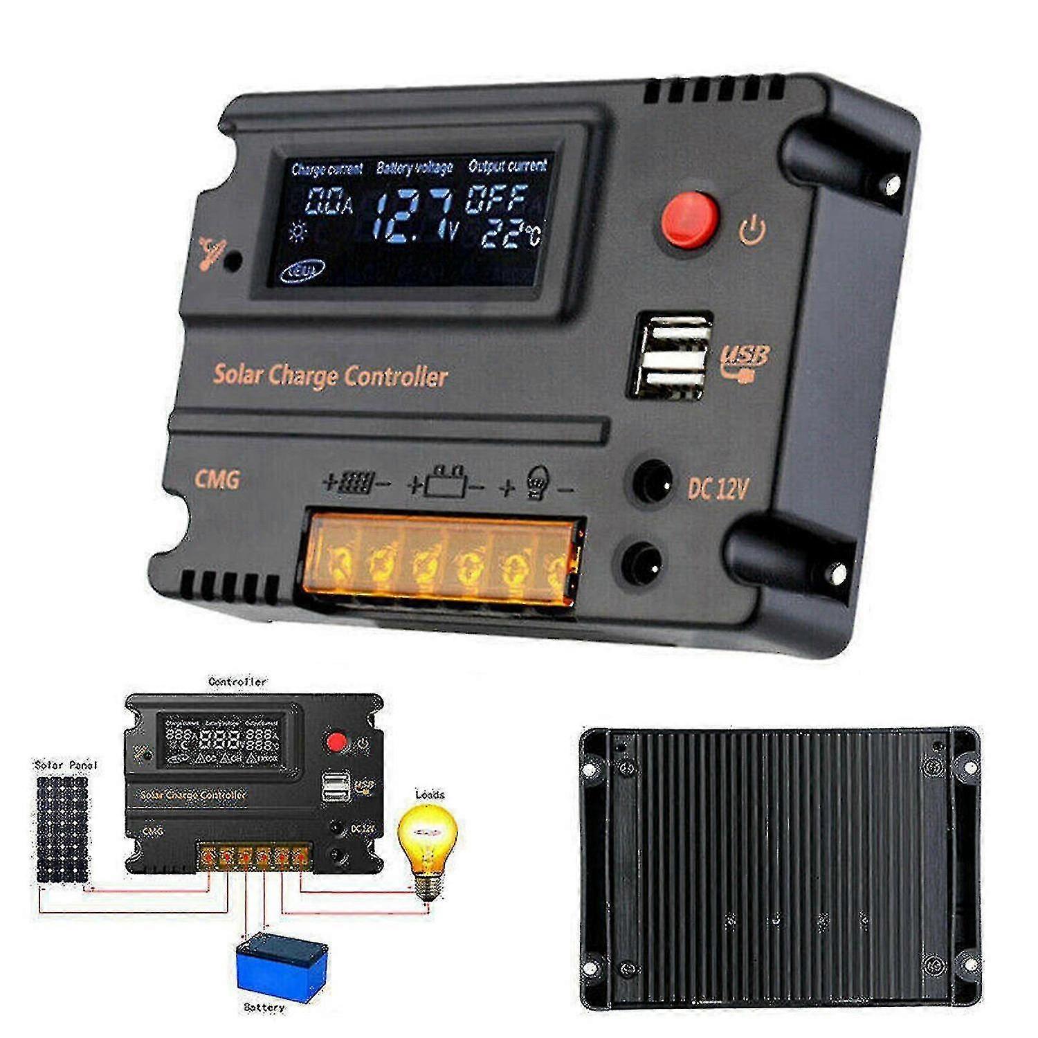 Mppt Solar Charge Controller Panel Battery Regulator W/ Usb 12v/24v 20a Wyelv