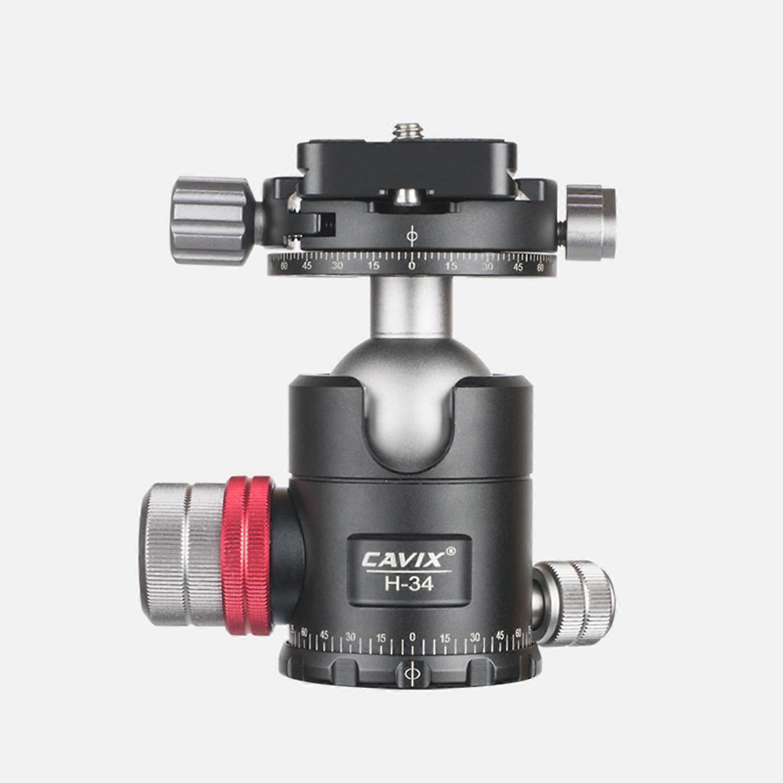 Redkid Cademic H-34 Kepala Bola Tripod Klem Ganda Kepala Redaman Bulat dengan Pelat Pelepas Cepat Ke