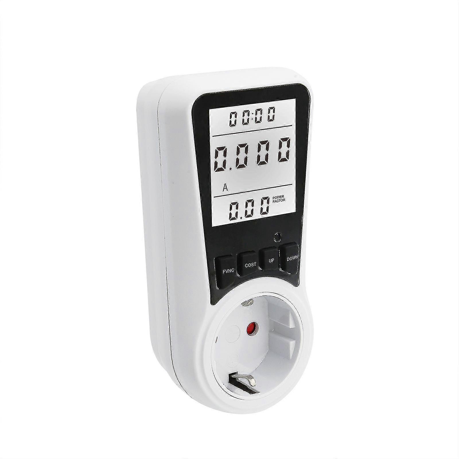Electricity Meter For Socket, Current Meter, 16 A Energy Cost Meter, Power Consumption Meter With Lcd Backlight, 7 Monitoring Modes, Overload Protecti
