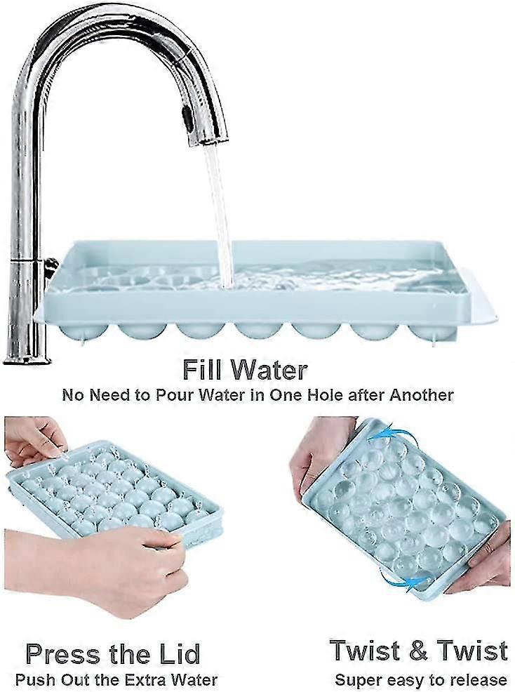 Round Ice Cube Tray With Lid Ice Ball Maker Mold For Zer