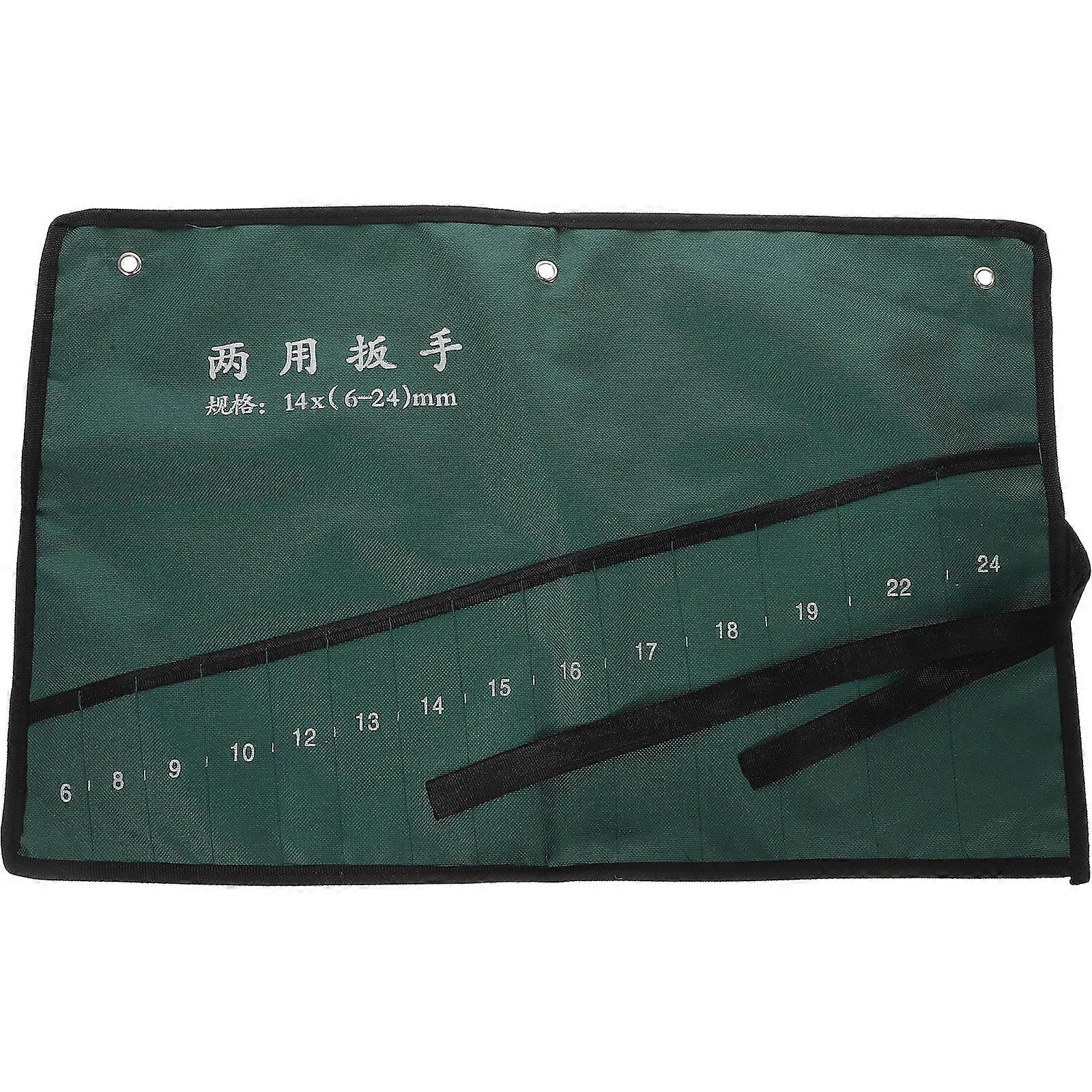 Canvas Roll Up Tools Storage Bag 14-Pocket Spanner Wrench Organizer Pouch