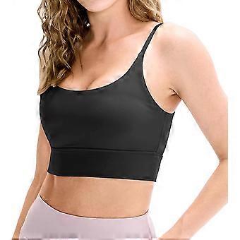 Mulheres V Neck Open Back Removível acolchoado Ginásio Crop Top Bra