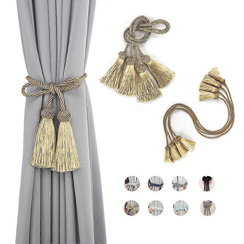 1pcs Boho Chic Curtain Tiebacks Decorative Curtain Holdbacks With Double Tassel