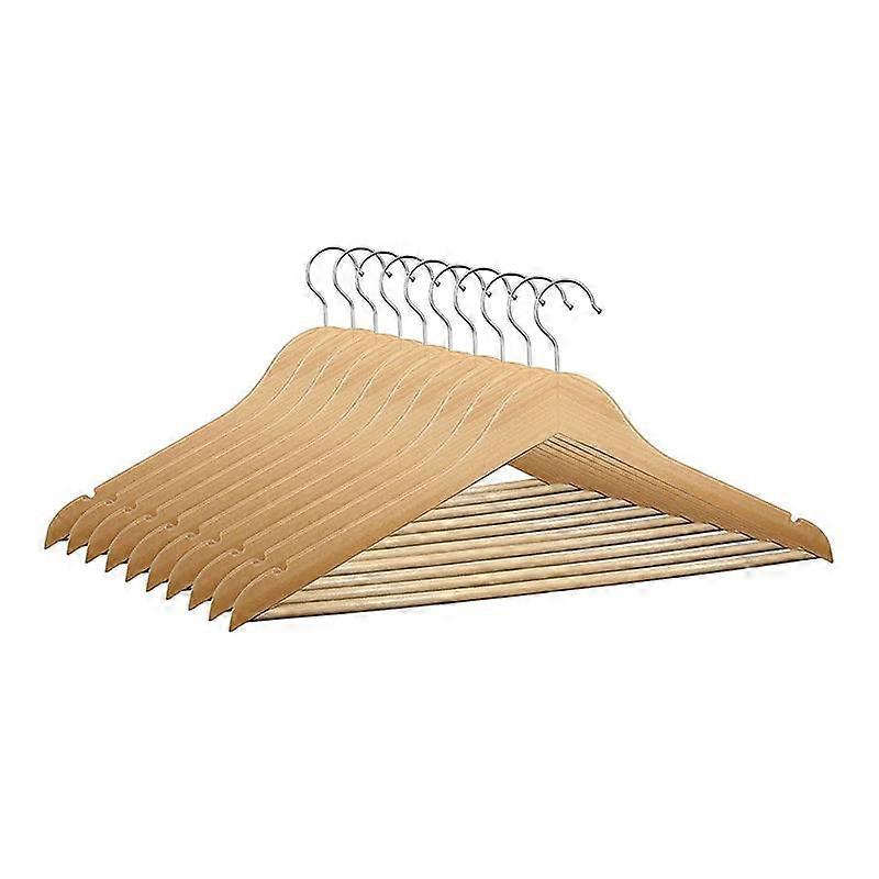 10 x Wooden Clothes Hangers 44.5 x 23cm Wooden Hangers Wooden Clothes Hangers 360 Degree Rotation