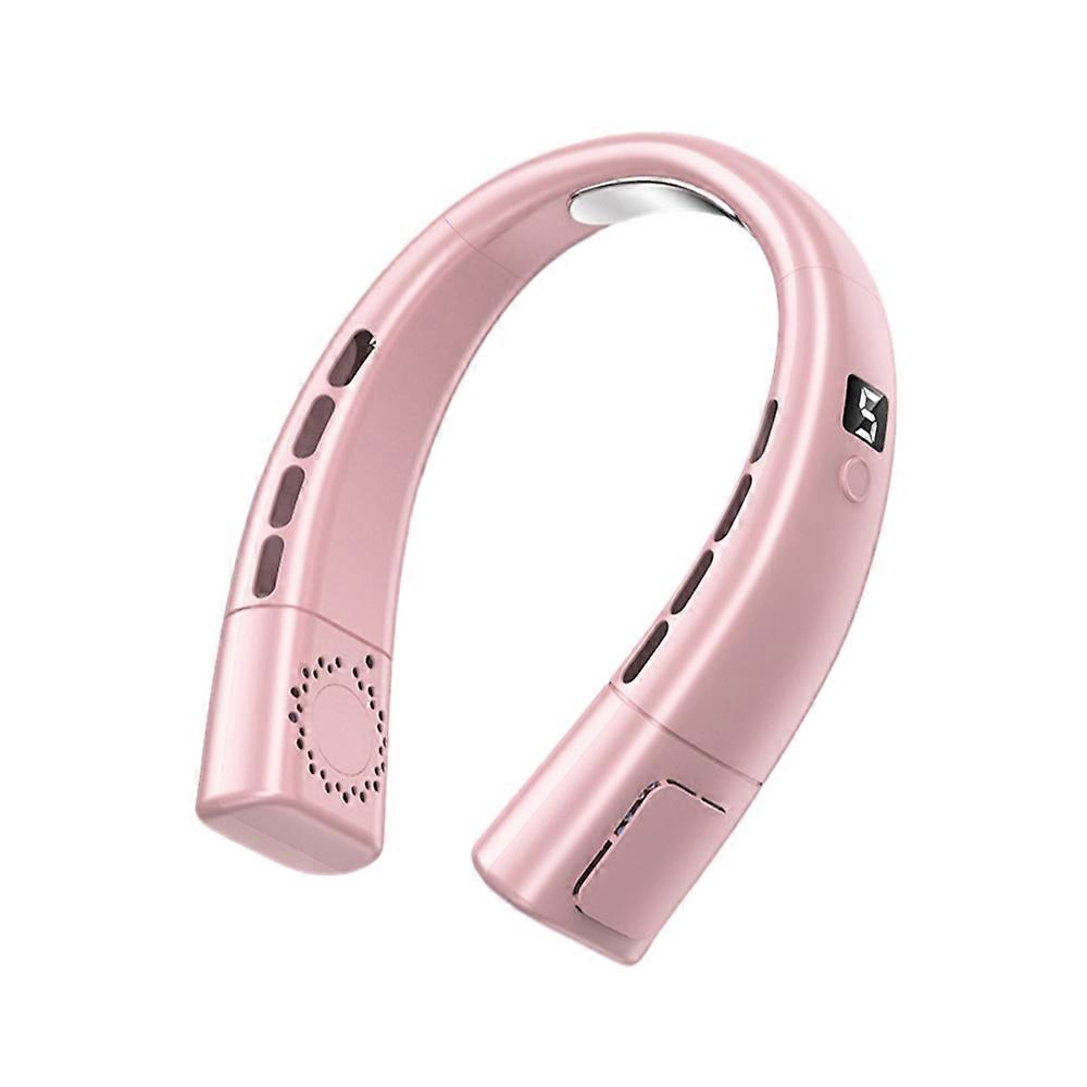 Draagbare nekventilator USB oplaadbare dempende LED digitale display Leafless Mini