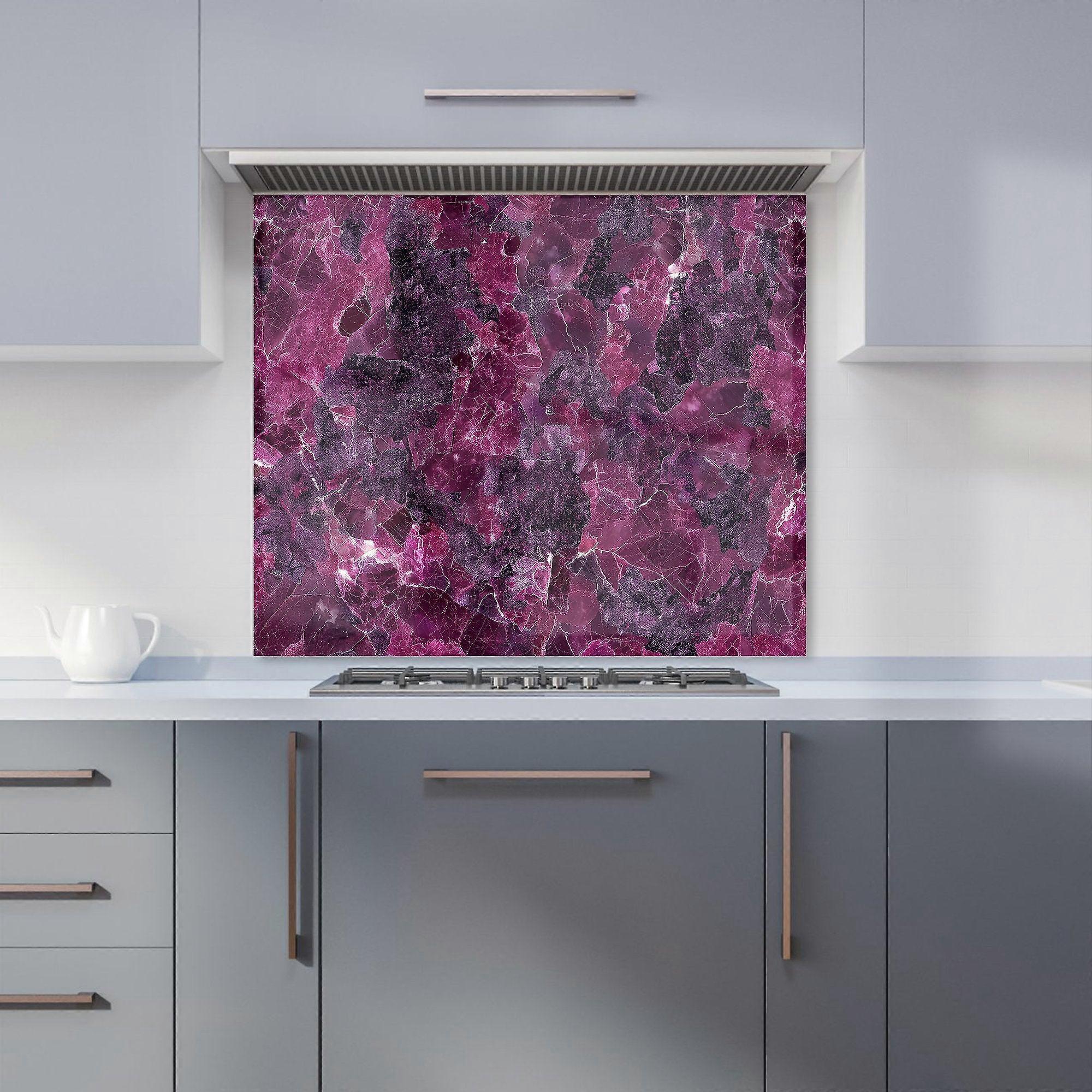 Cherry Quartz Effect Kitchen Splashback