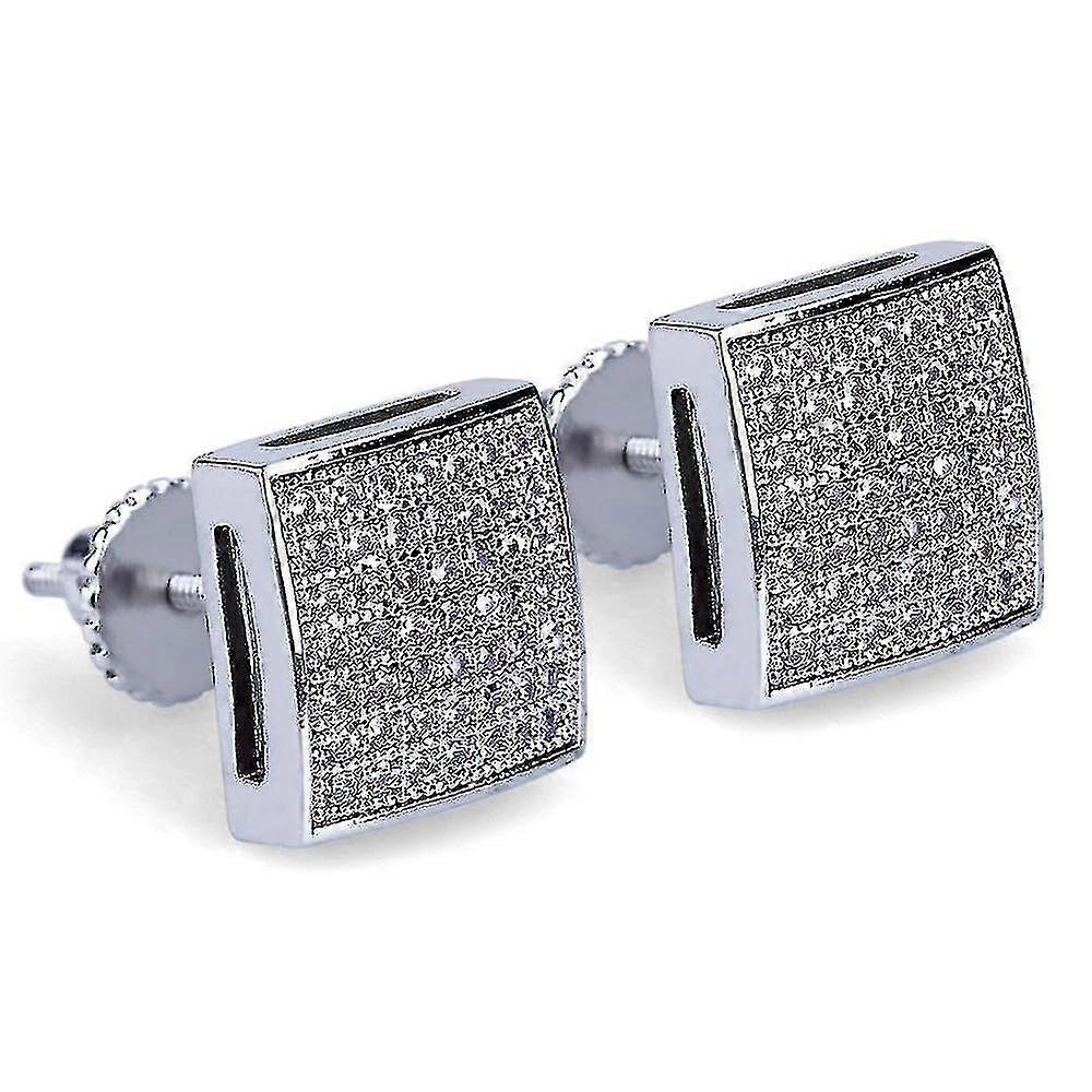 plated Jewelry Earrings Cubi Stud Earrings(silver)