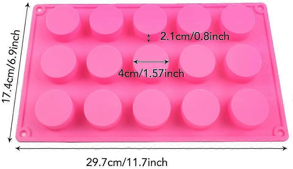 3pcs 15 Cavities Silicone Baking Mold Round Circle
