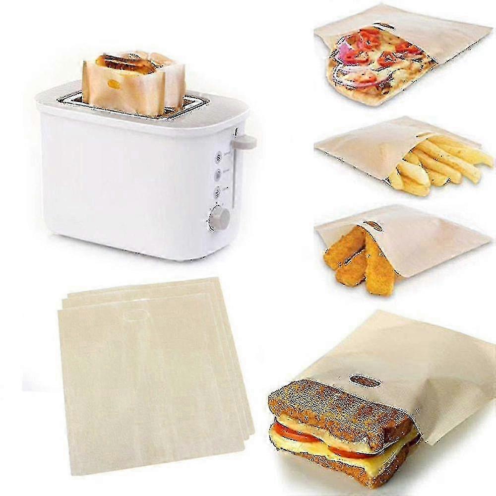 10pcs Réutilisable Grille-pain Micro-ondes Four Sacs Non Stick Toast Toast Toast Sandwich Pockets Sac
