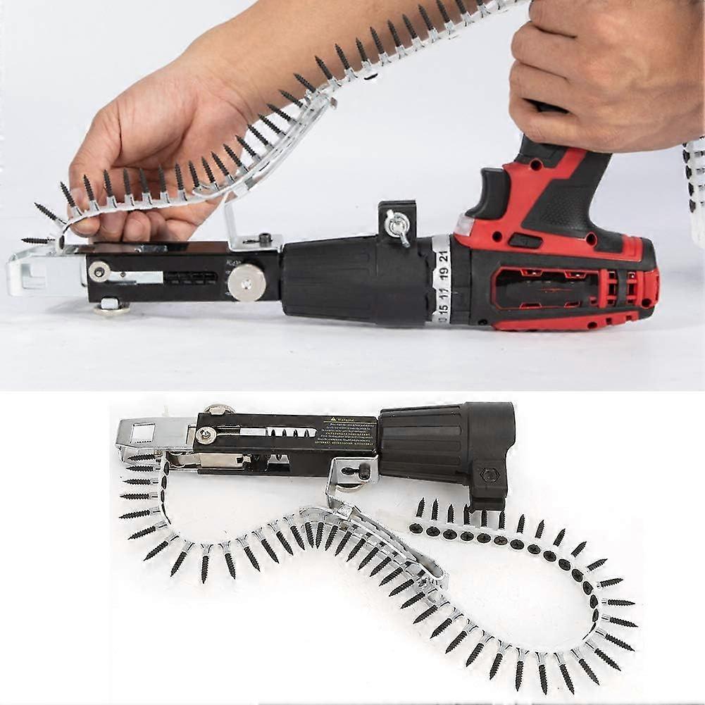 Screw Drill Chain Adapter for Power Drill Gun Chuck Range Automatic Screw Spike Chain Nail Gun Adapter Automatic Chain Nail Gun Kit for Electric Drill