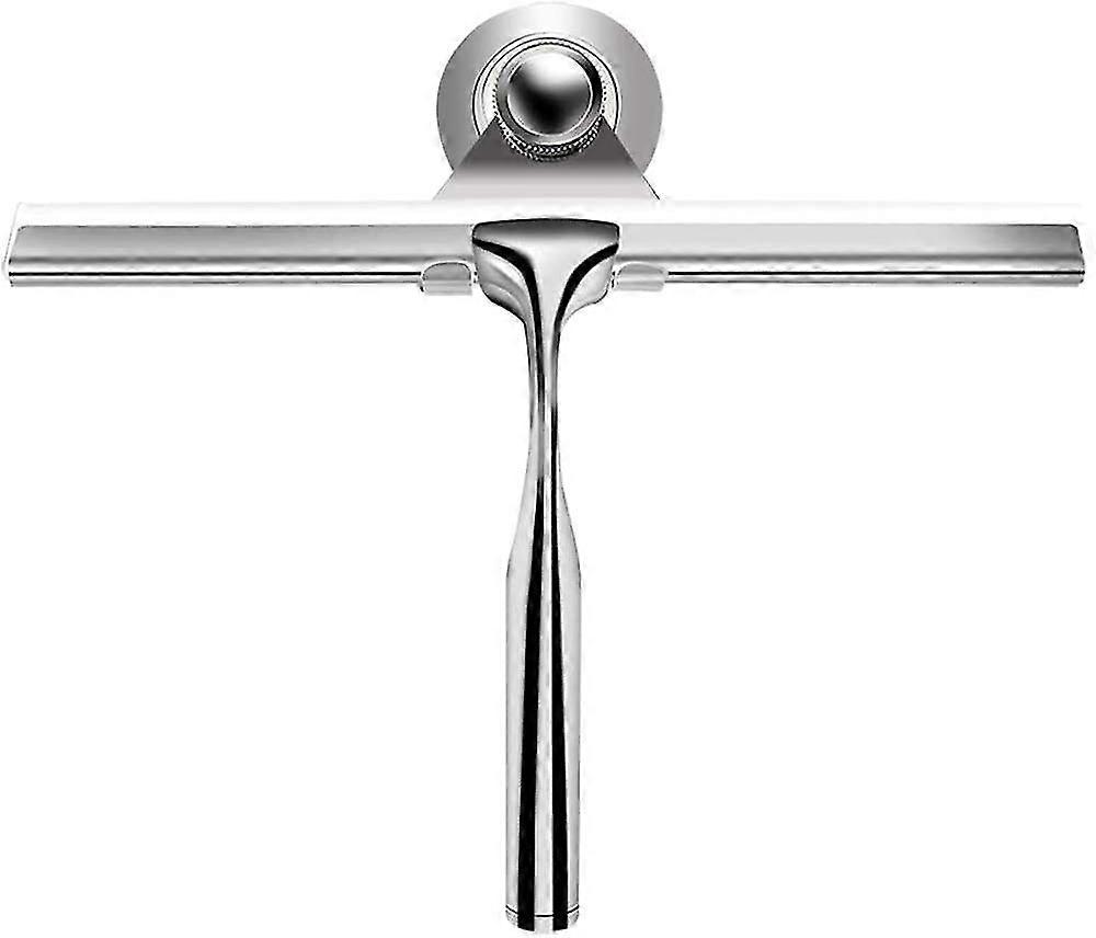 Stainless Steel Window Squeegee With Replacement Blade For Bathroom, Mirror, Window, Glass Cleaning, Zinc Alloy, Sliver, 1