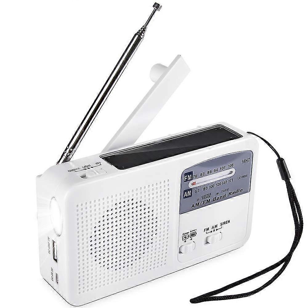 Portable Emergency Radio Solar Radio Dynamo Power Rechargeable Hand Crank Fm Am Radio Led Flashlight Siren Portable