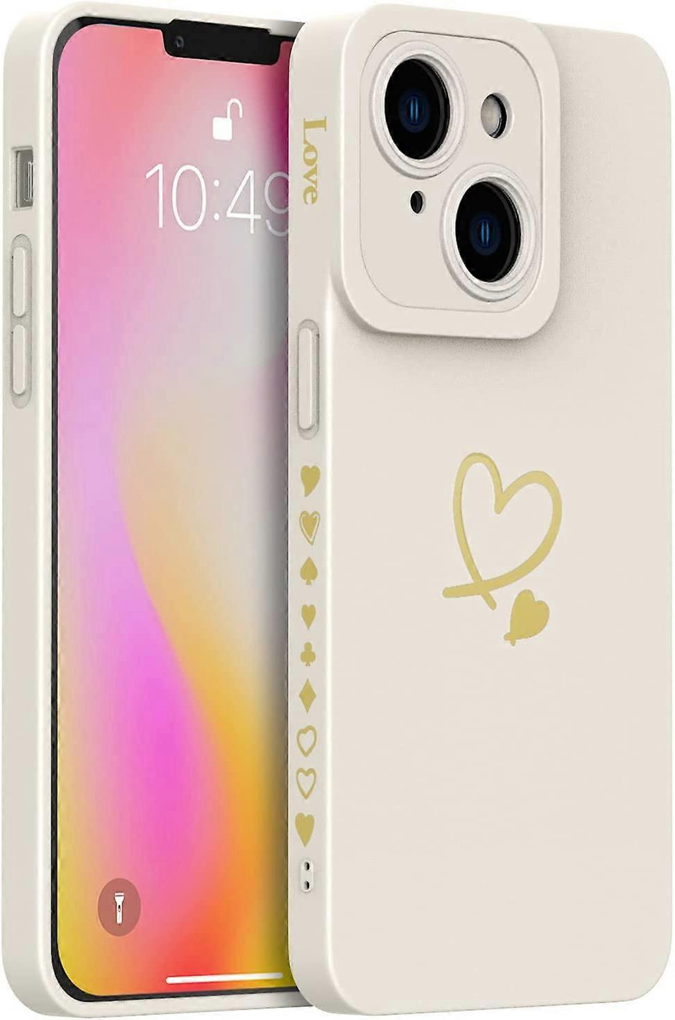 iPhone 14 Plus Case Silicone Heart Side 6.7 in, White