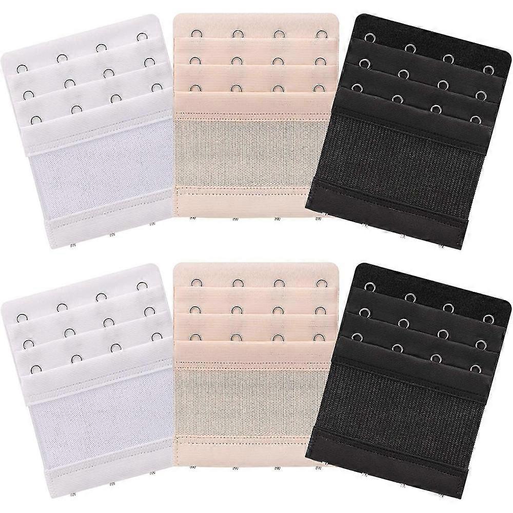 6 Stück Damen Soft Bequeme Extender BH Träger 4 Haken 3 Reihe OCM