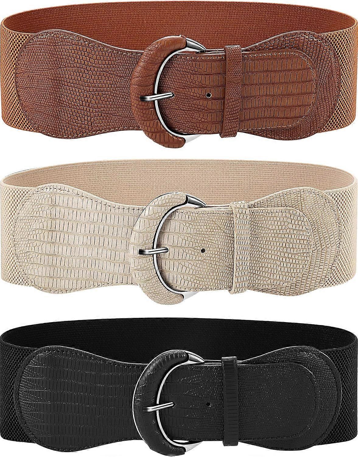 MUJIXI 3 Women's Wide Leather Belts