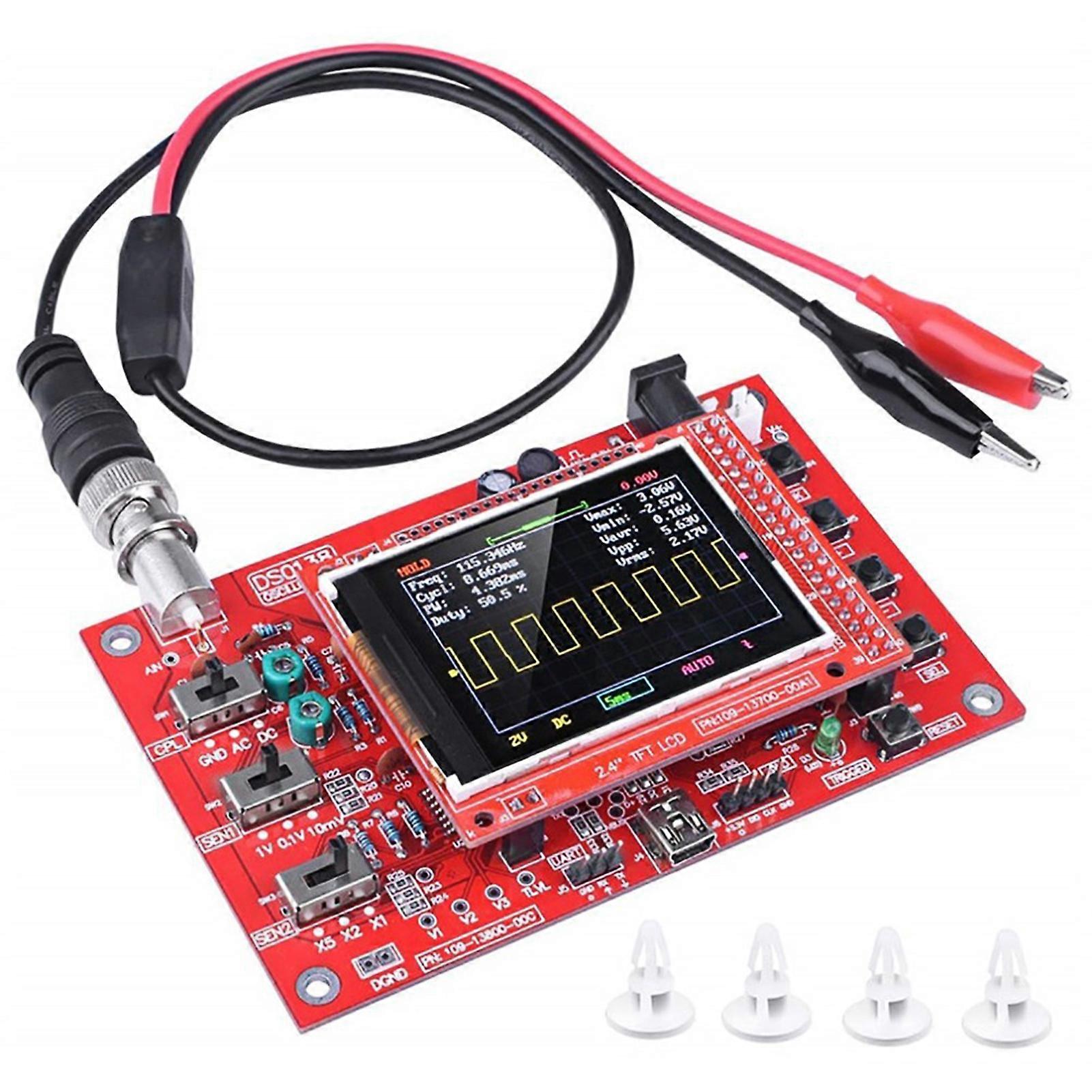 Oscilloscope Kit 2.4In Pocket-Size Digital Oscilloscope with Protective Case and Probe Electronic Learning Set Fully Assembled