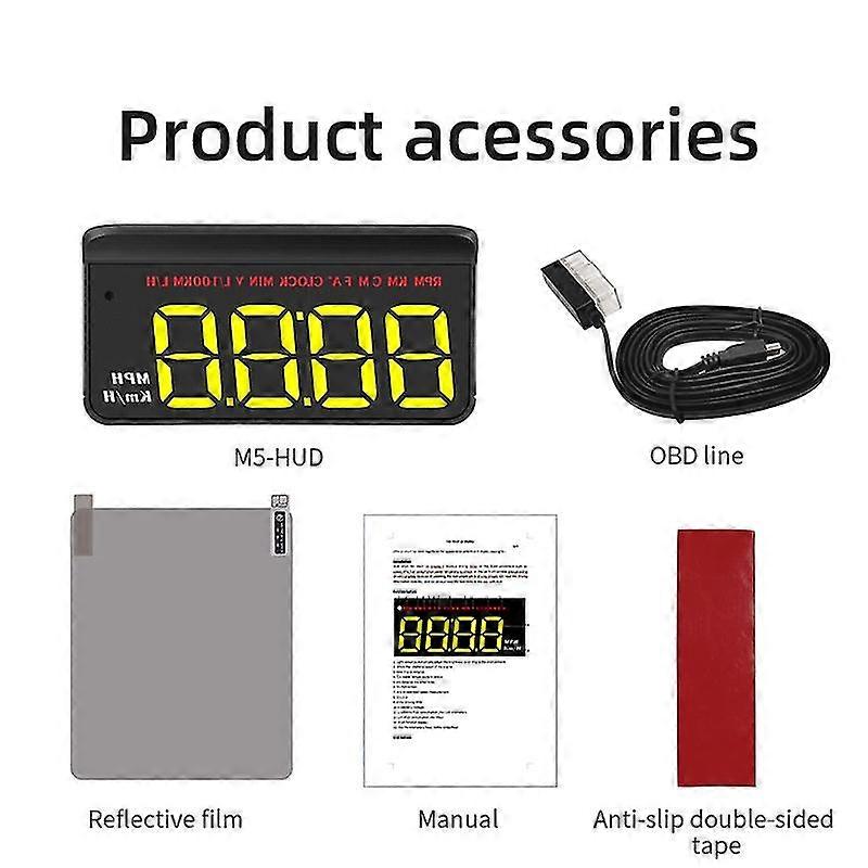 Hud Head Up Display Car Windshield Speedometer Scanner M5 Smart Digital Alarm