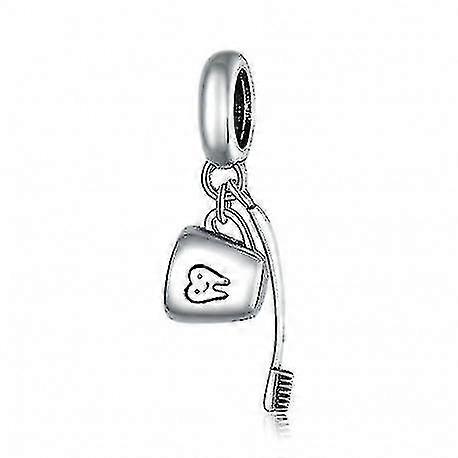 Sterling Silver Pendant Charm Toothbrush And Cup - 6698