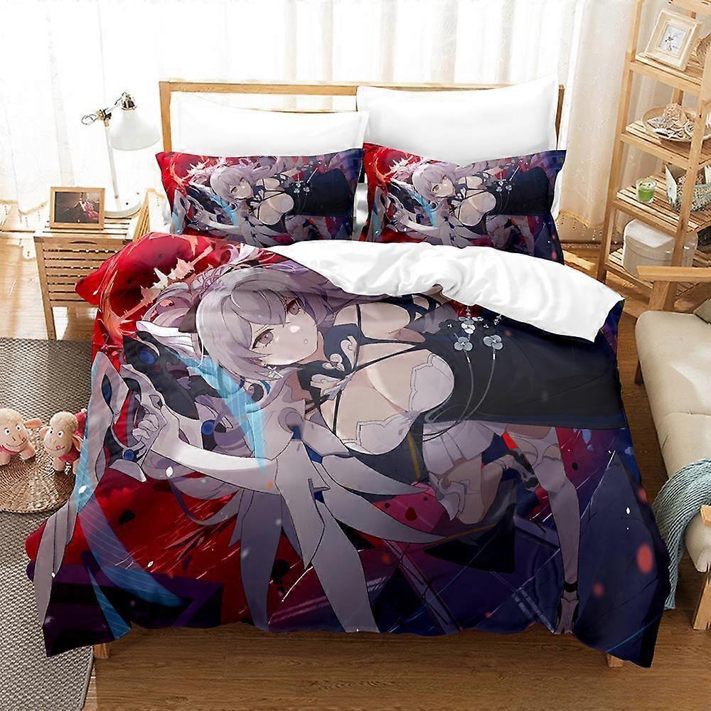 a1569 Lakan Spel Honkai Impact 3 Sängkläder Set Enkelsäng Twin Full Storlek Säng Set Vuxen Barn Sovrum Påslakan Sets Anime Lakan Set Lakan iip