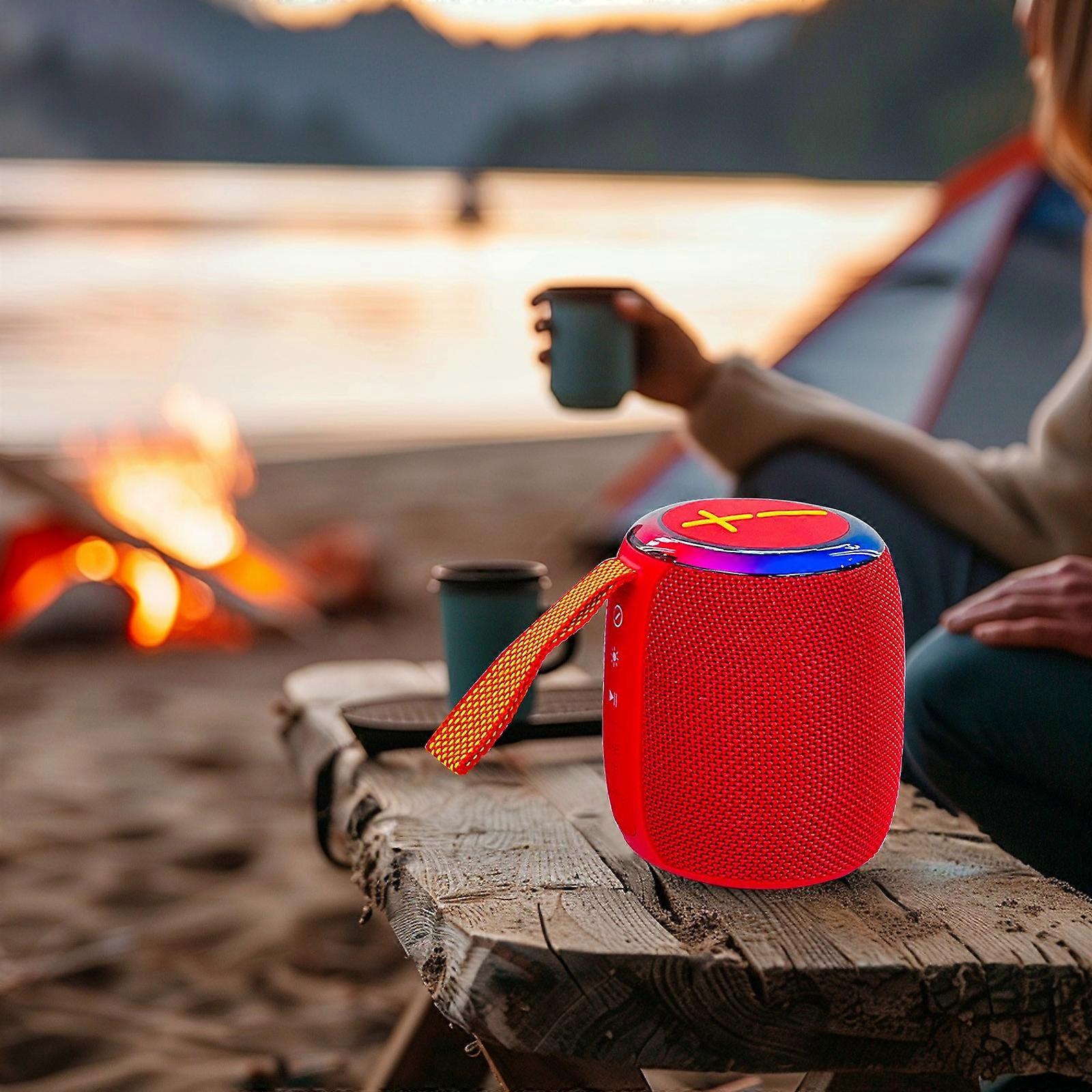 Enchanting Bluetooth Pendant Speaker Companion For Cycling Hiking With Colorful Lights Card Slot And Wireless Functionality Ideal Backpack Accessory