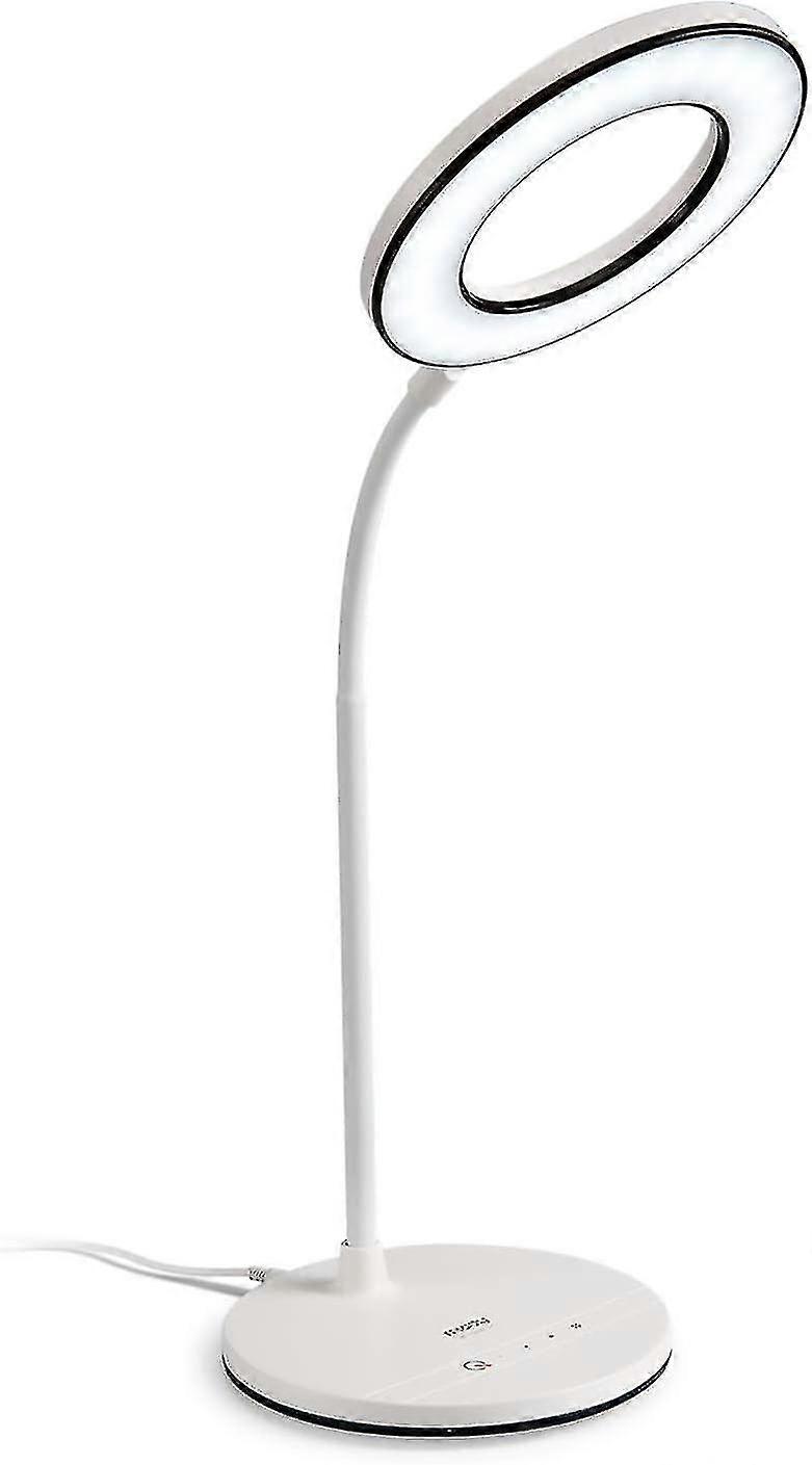 Miady Led Desk Lamp 6w 48 Leds Table Lighting, 3 Color Temperatures X 4 Brightness Modes, Eye-caring, Dimmable Office Gooseneck Lamp With Adapter, Sen