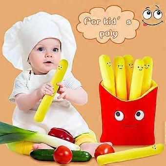 Coussin Déco En Forme De Frites - Peluche Douce - Rembourrage Coton PP - Pour Canapé, Chambre - Humour Et Confort - 4
