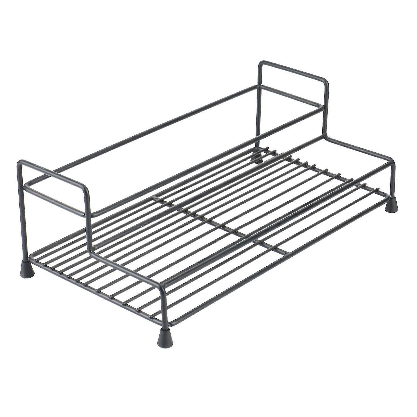 Iron Seasoning Rack Kitchen Supplies Household Single-Layer 2-Grid Seasoning Storage Rack Spice Sto