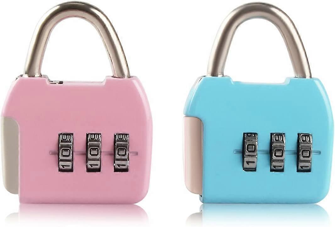 2PCS Padlocks, 3 Digit Alloy Combination Padlock for Luggage, backpack