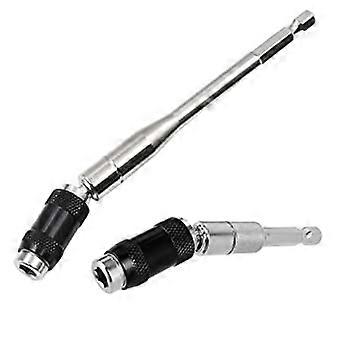 4pcs Pivot Drill Bit Holder Set 1/4" Hex Pivoting Bit Tip Holder Quick Release Magnetic Screwdriver Bit Holder Screw Drill Tip Extension Rod for Tight