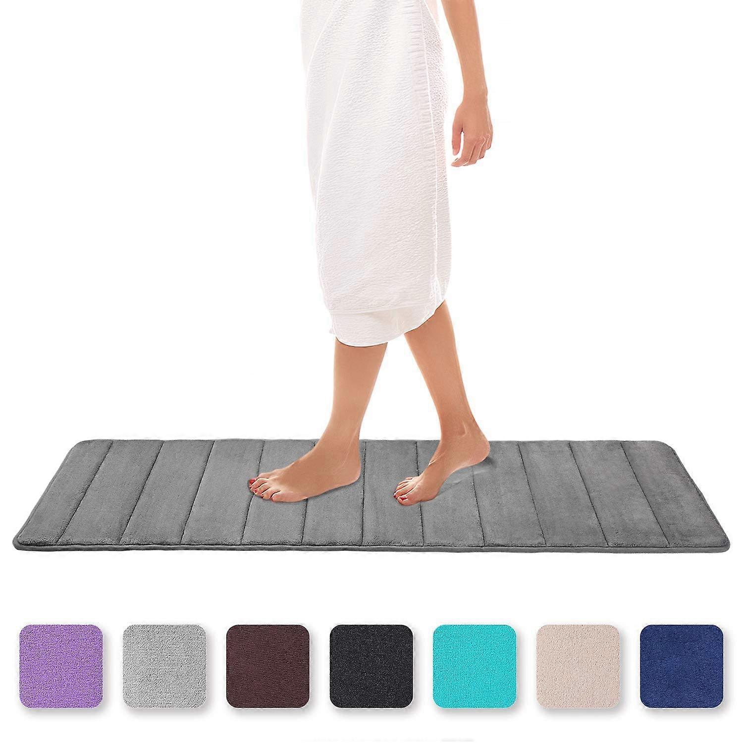 Doormat Memory Foam Bath Mat Non-Slip Absorbent Bath Mat Washable Bath Mat - 40 x 120cm, Gray