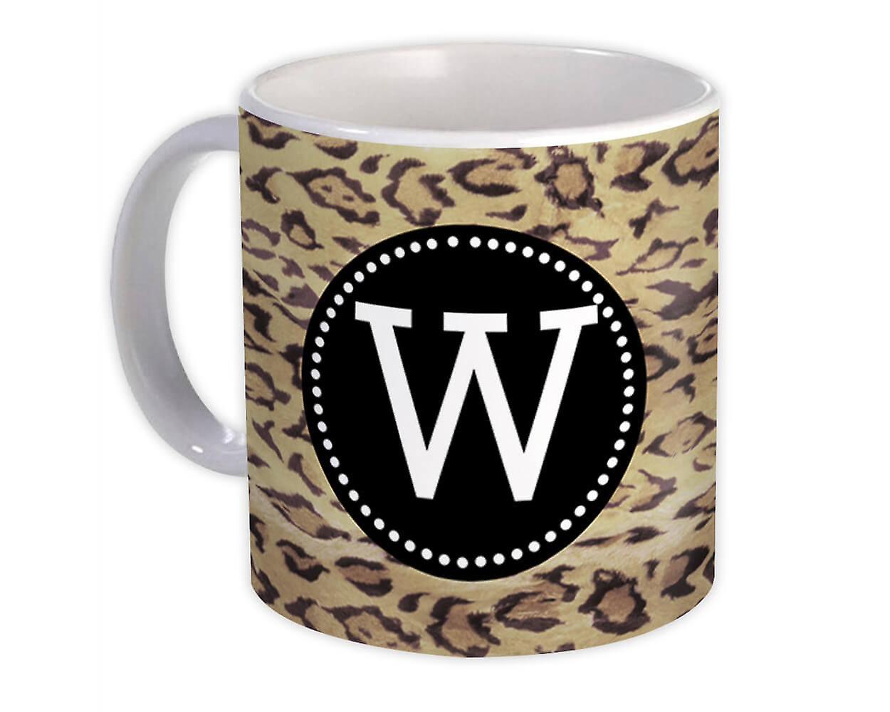 Presentmugg: Monogram Letter W Cheetah